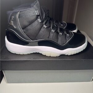 Jordan Retro 11 Kids Black and White High-Top Sneakers